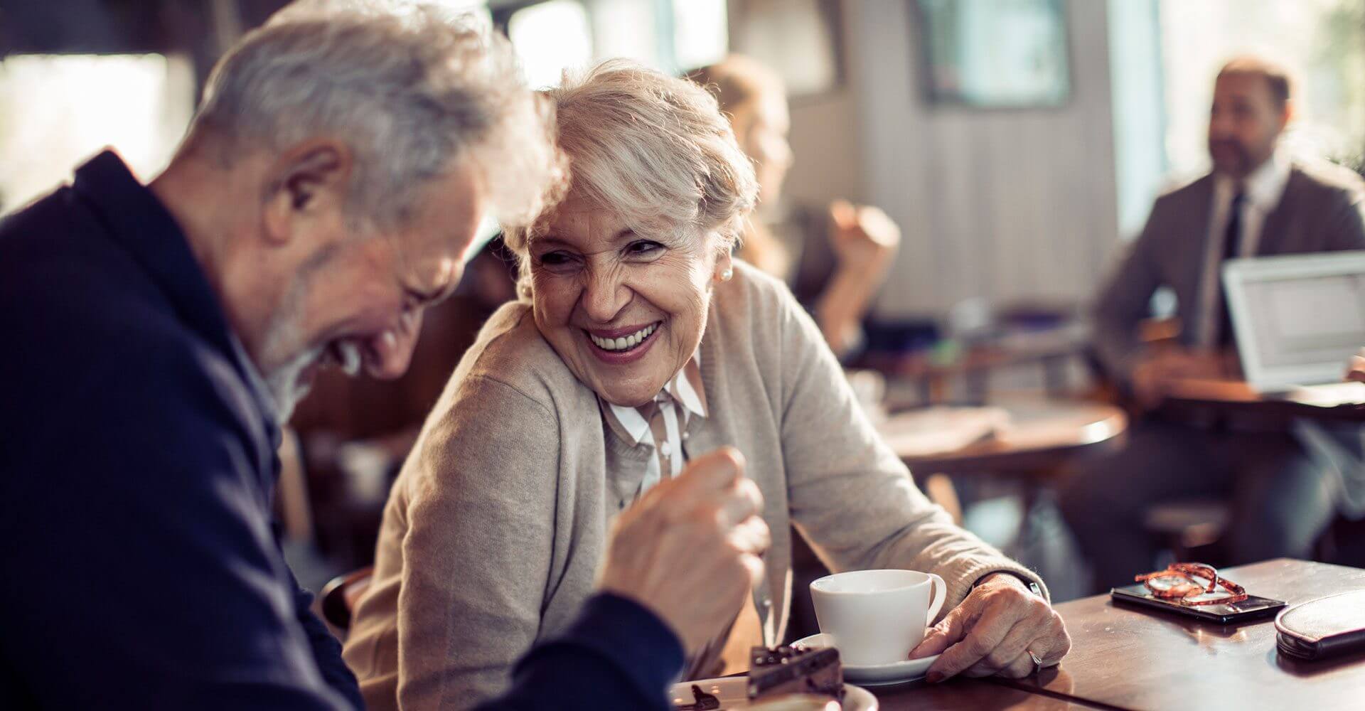 A couple looks overjoyed to know they are still healthy in their later years.