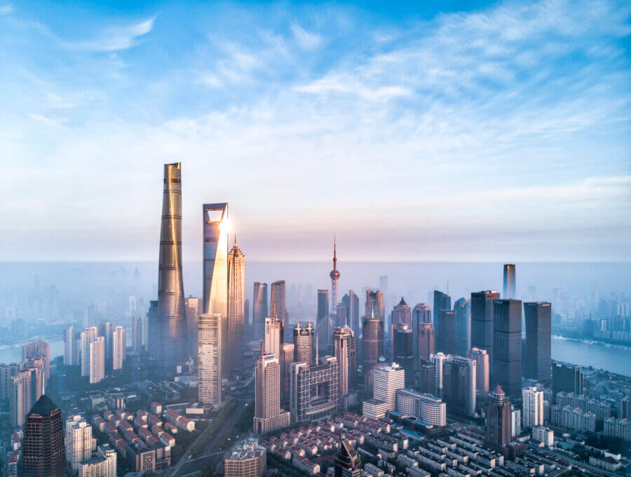 Shanghai Financial District In Fog, Fog,Lujiazui,Shanghai,China,East Asia